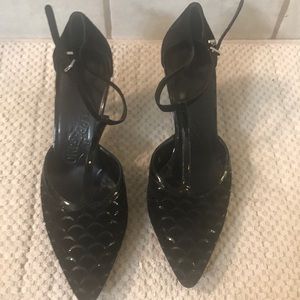 Black velvet shoes